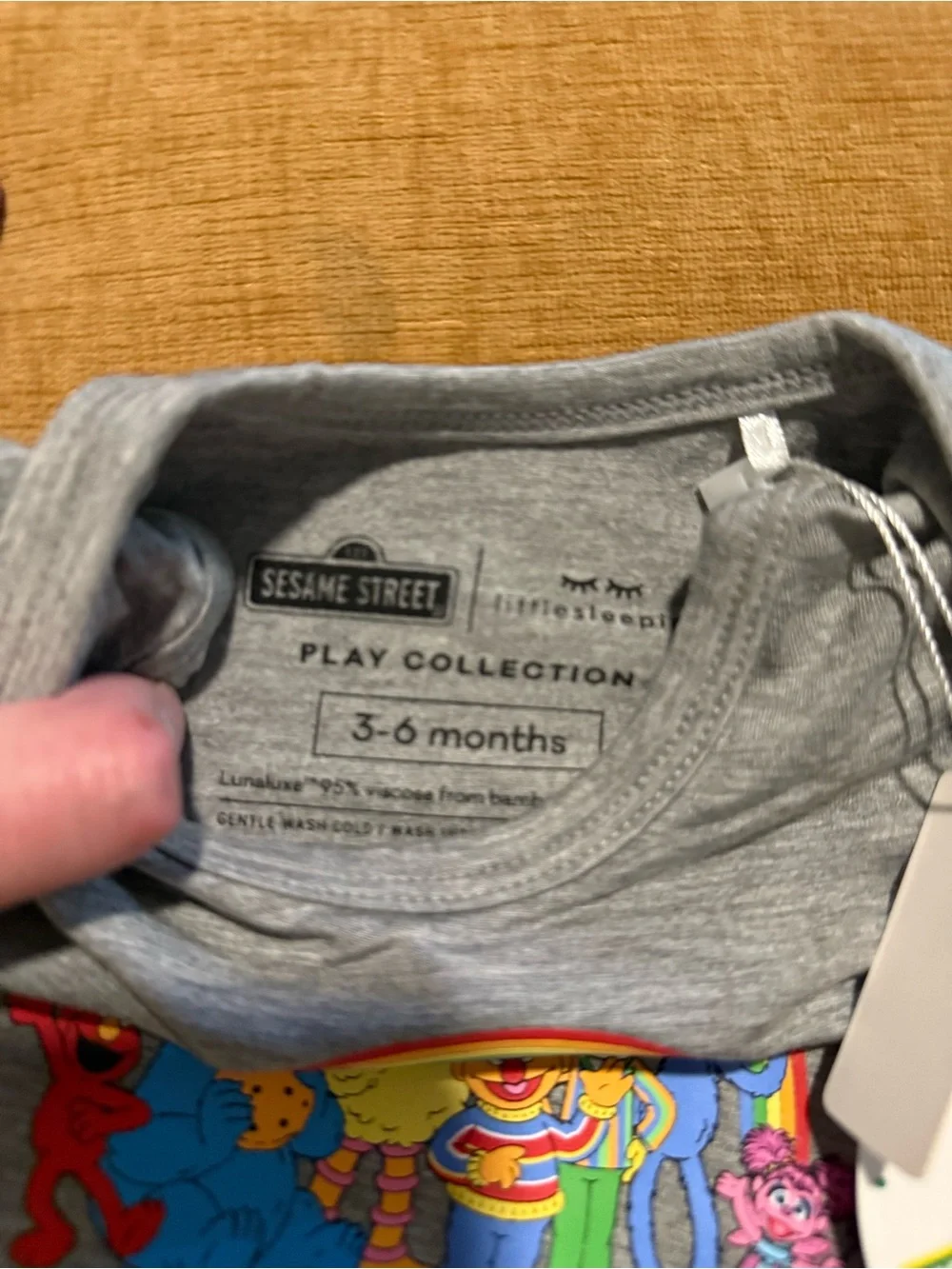 Little Sleepies Gray Sesame Street Rainbow Graphic Bodysuit - Picture 3 of 5